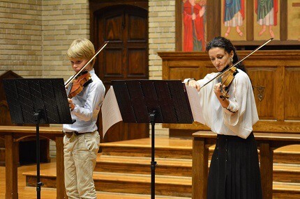 Boy playing violin
